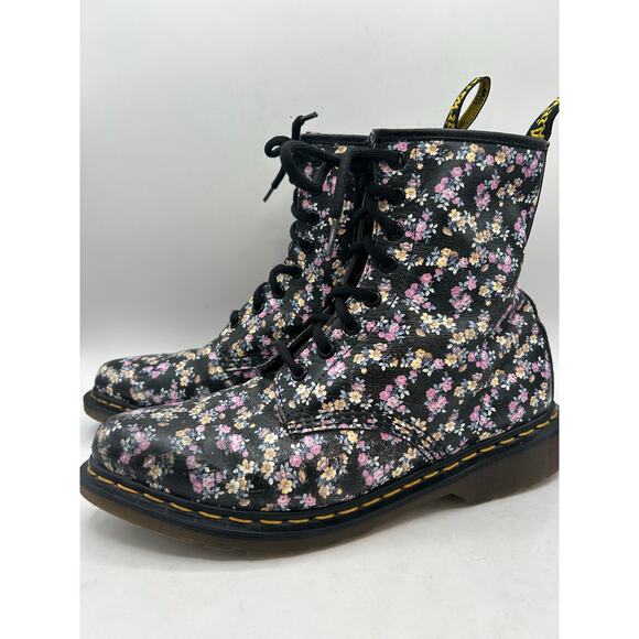 RARE Vintage DrMartens 1460 pascal floral Lottie purple pointed toe boots US 9 - Picture 8 of 10
